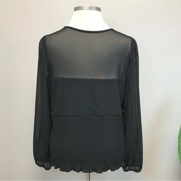 Torrid Sheer Sleeved Smocked Blouse - Size 4 (26) - Picture 4 of 5